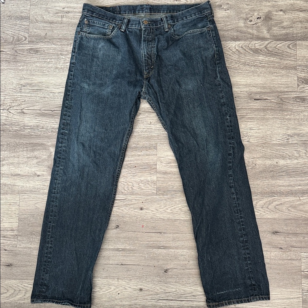 Men's LEVI'S 505 Straight-Leg Jeans in Dark Blue Wash